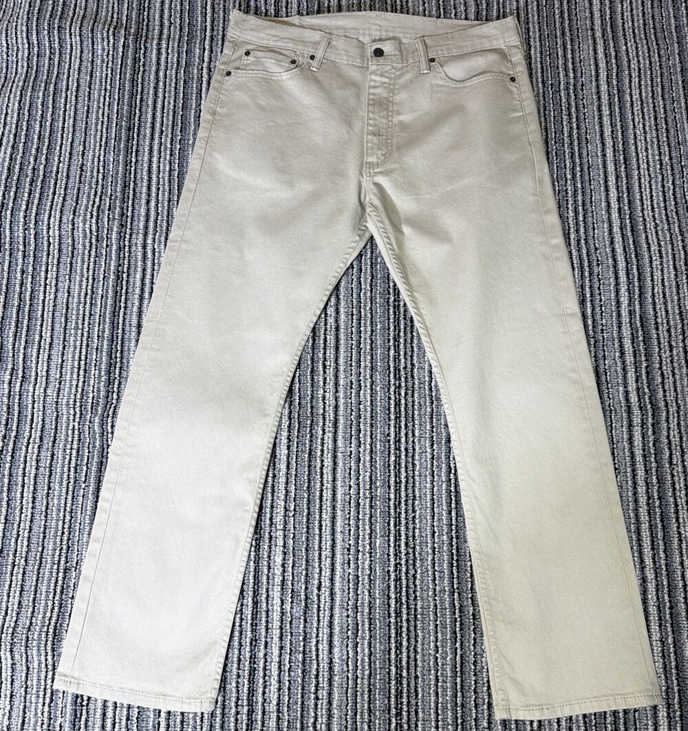 Levi's 513 Slim Straight Jeans Mens 30x32 Tan Stretch Zip Fly Denim Pants